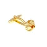 Gold Plated Intricate Woven Knot Cufflinks - Image 2