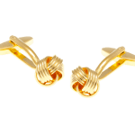 Gold Plated Intricate Woven Knot Cufflinks