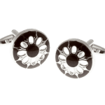Black Flower Cutout Cufflinks