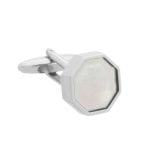 Octagonal Sunken Mother of Pearl Cufflinks - Image 2