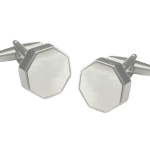 Octagonal Sunken Mother of Pearl Cufflinks