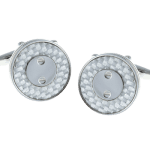 Screw Plated White Carbon Fibre Cufflinks
