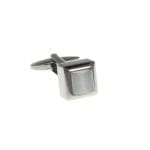Cube Style White Gunmetal Cufflinks - Image 2