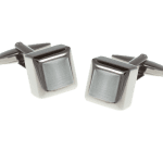 Cube Style White Gunmetal Cufflinks