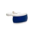 Solid Silver Lapiz Lazuli Heart of Stone Cufflinks - Image 2