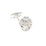 Solid Silver Classic Ribbon Weave Knot Cufflinks - Image 2