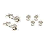 Silver Knot Dress Studs & Cufflinks Set