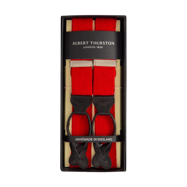 Albert Thurston Grey Cashmere Braces - Todd & Duncan cashmere, woven by Scott & Charters. With Black Leather.