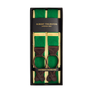 Albert Thurston Green Cashmere Braces - Todd & Duncan cashmere, woven by Scott & Charters. With Brown Leather.