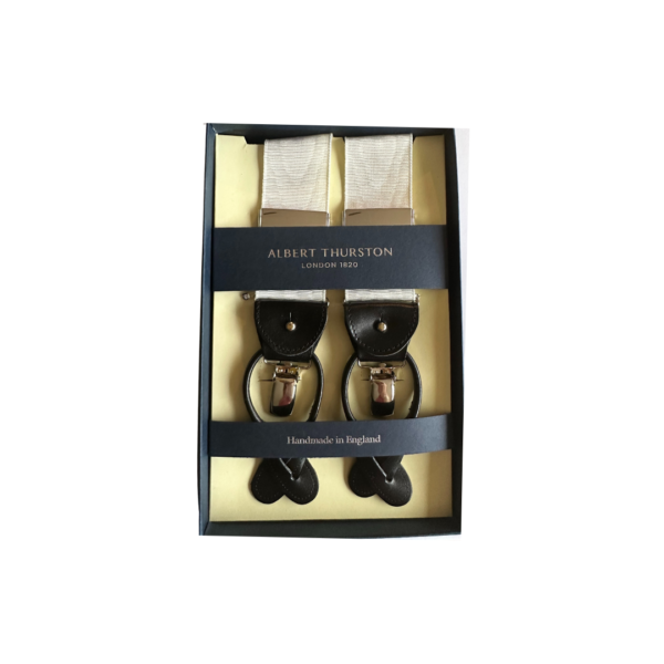 Albert Thurston Moire Ivory Braces Dual Ends